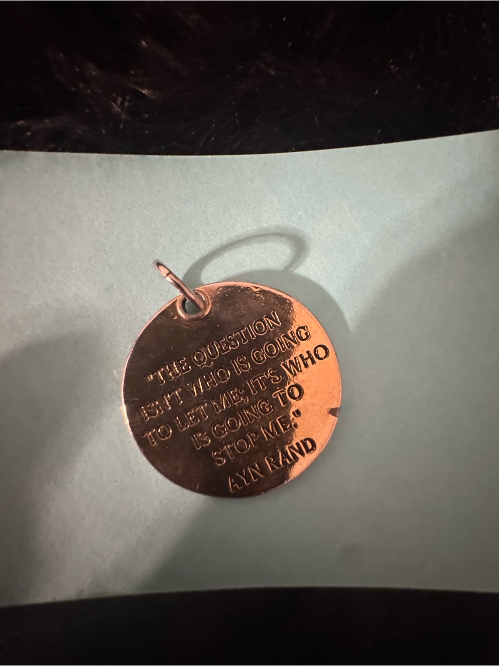 Inspirational Round Pendant Necklace in Rose Gold